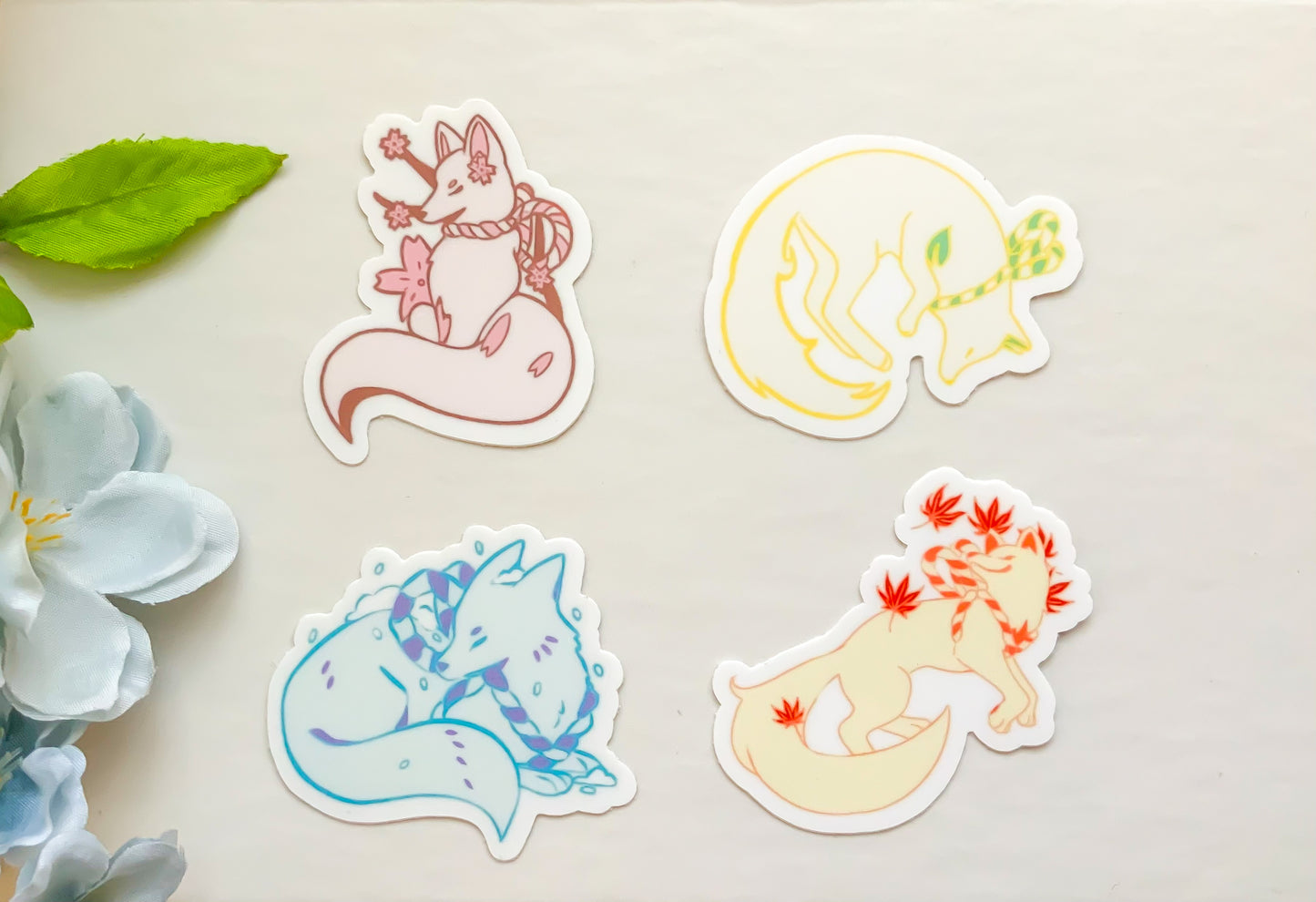 Sticker - Japanese Seasonal Foxes
